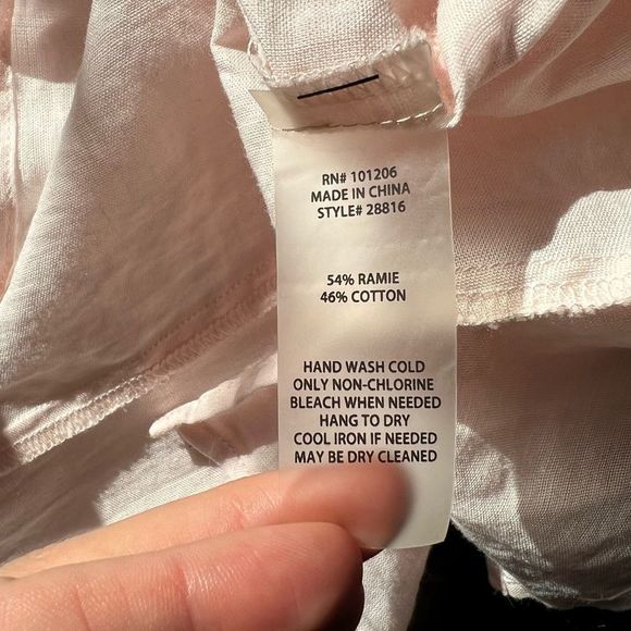 Soft surroundings ramie & cotton blend light pink tunic/ dress - Picture 6 of 11